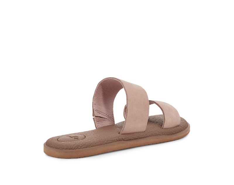 Sanuk Yoga Gora Leather Women's Flip Flops Rose | Canada 7YXF